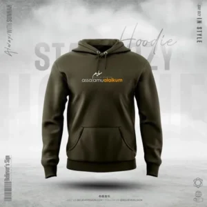 Premium China Hoodie-Assalamu Alaikum-Olive